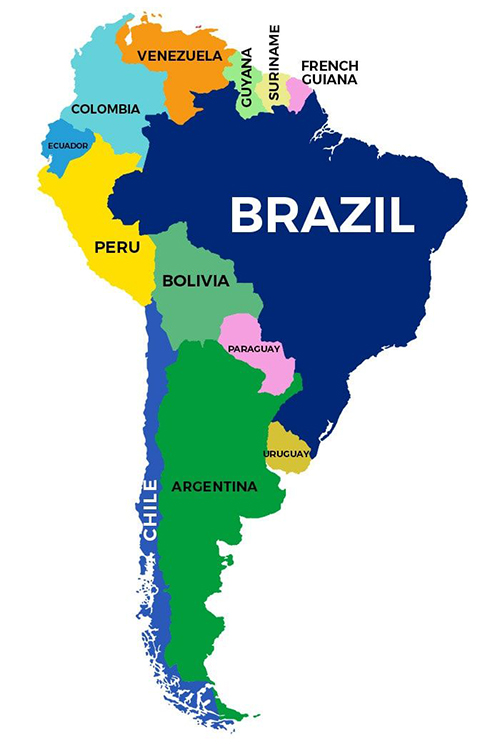Brasile Mappa Import da Brasile